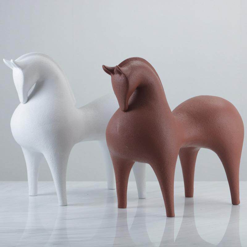 现代新中式唐马摆件客厅样板间办公室米兰时尚动物工艺品软装饰品