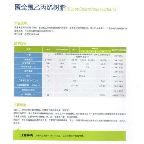 FEP DS602 山东华夏神舟DS612 DS611 DS610 挤出成型 电缆绝缘层