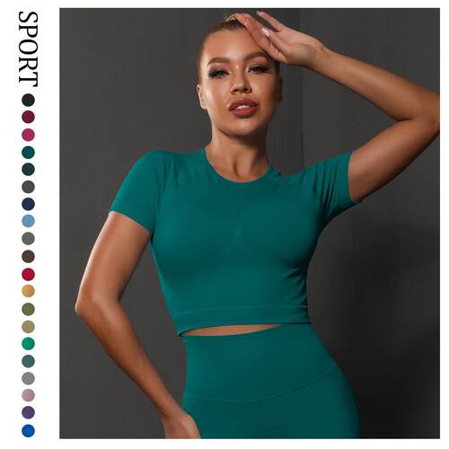 Tight T-shirt, short sleeved top, yoga suit, breathable,