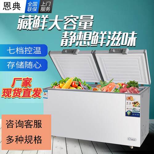 冰柜商用大容量卧式冷藏冷冻铜管速冻冰箱家用单温双温雪柜冷柜