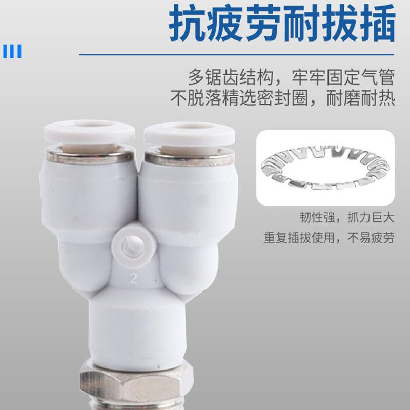 气动快PX插接Y型三通螺接头P6-01/X8-0X2P/10-03纹/12-04/16-04