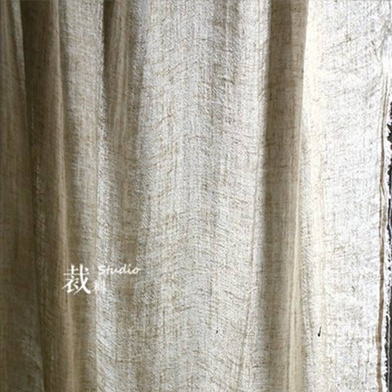木眠 原胚米色植物染纯棉麻柔软面料复古中国风汉服装设计师布料