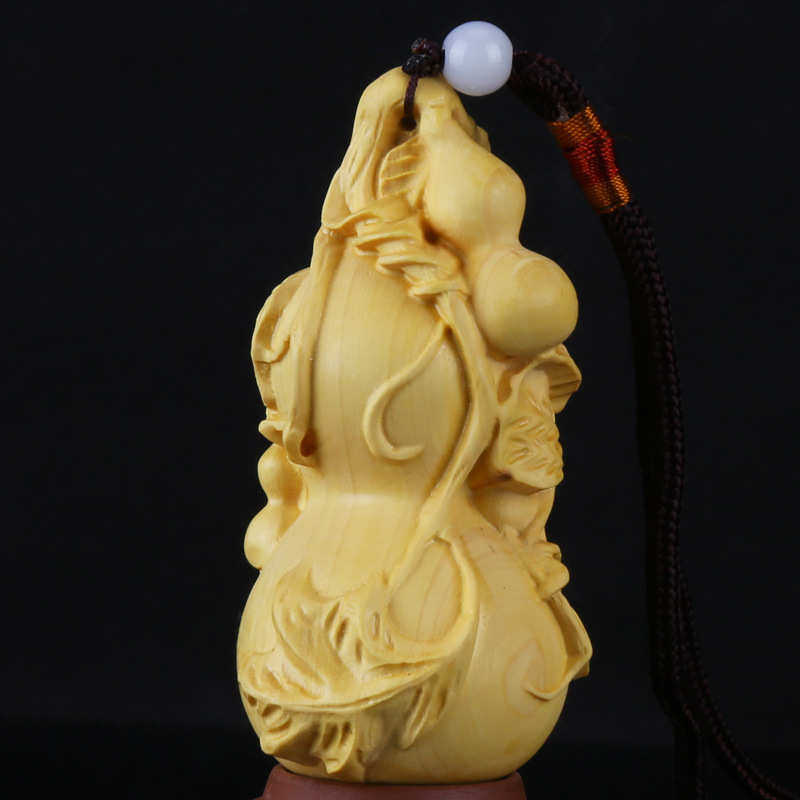 黄杨木雕满堂葫芦手把件雕刻工艺把玩实木工艺品 葫芦福禄满堂