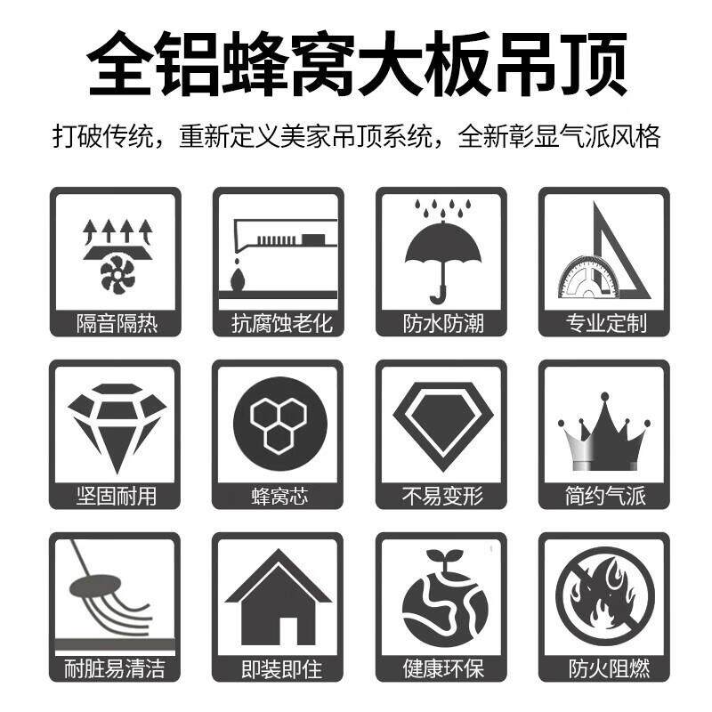 定制全铝蜂窝大板吊顶二级吊顶悬浮天花板厨房卫生间阳台客厅墙板
