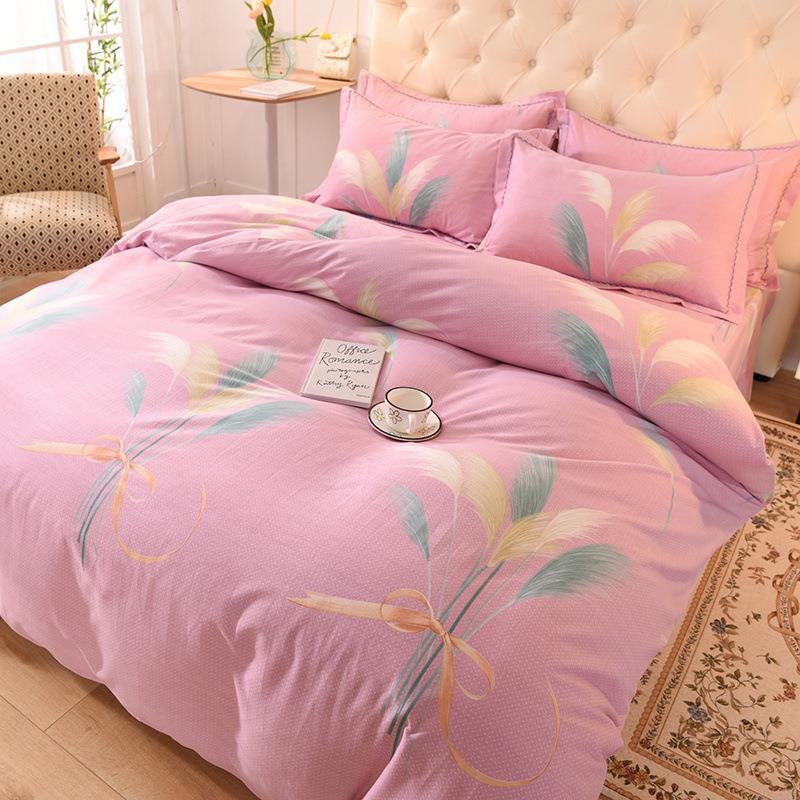 新款100纯棉加厚磨毛四件套秋冬高档全棉床单三件套床上床品