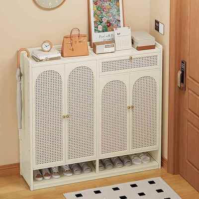 新款复古简易鞋柜收纳柜靠墙门厅玄关进门家用鞋柜透气多层垫