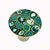 厂家直供天然绿玛瑙角几边几抖音爆款 梅花边彩色玛瑙边几茶几台面