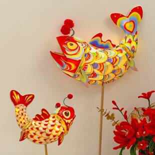 2026马年鲤鱼灯笼手工diy材料非遗元宵花灯春节过年创意新年装饰