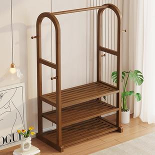 实木衣帽架落地NEW家用卧室架挂衣新中式 架简易衣服架子衣收纳置