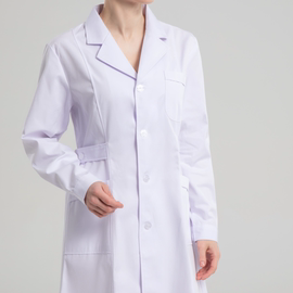 白大褂女医生服长袖腰带款实验隔离化学医学生厚款医院工作服大褂