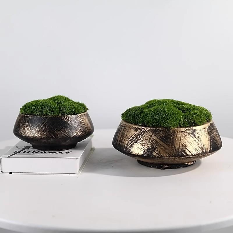 新中式永生青苔植物盆栽微景观样板房客厅书房茶几售楼处桌面摆件