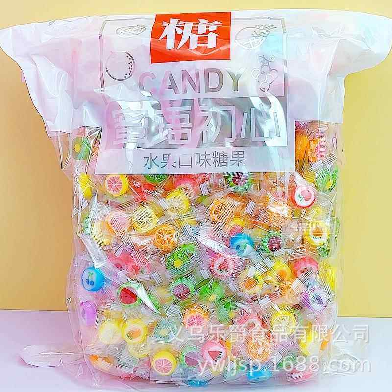 【5斤袋装】爱伊佳4克韩式手工切花水果切片糖果结婚喜糖零食糖果