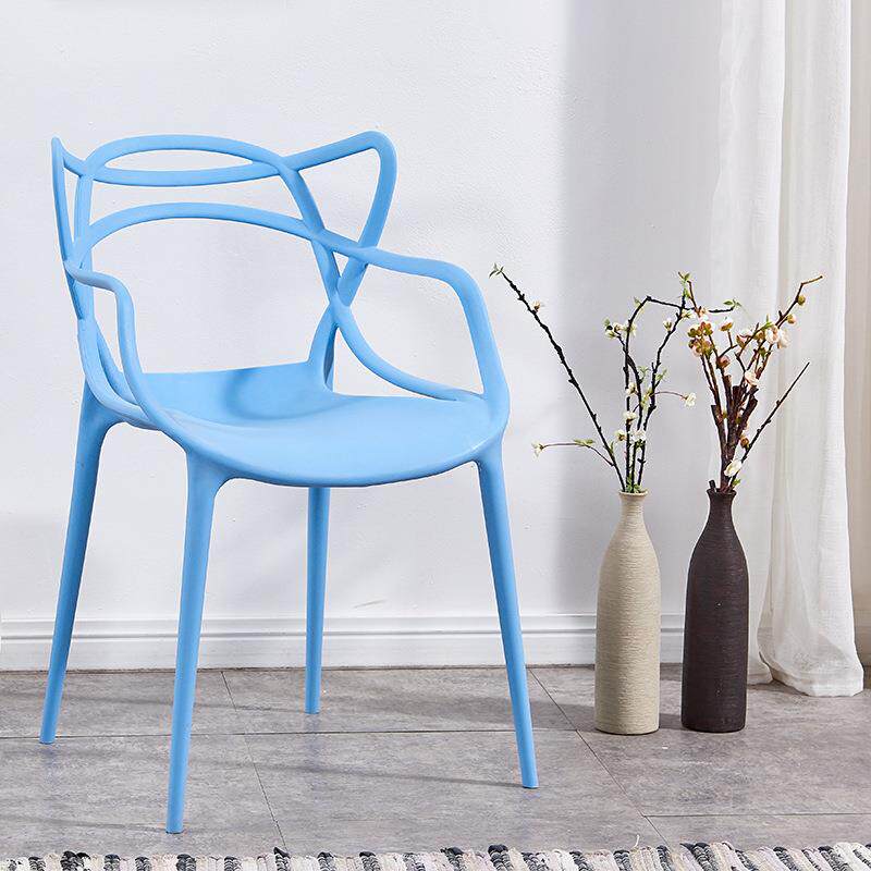北欧塑料椅子现代简约餐椅洽谈椅镂空靠背椅猫耳椅时尚会议室椅子