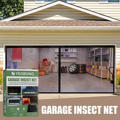 YEGBONG Garage Insect Net with Magic Tape, Seamless and Stre