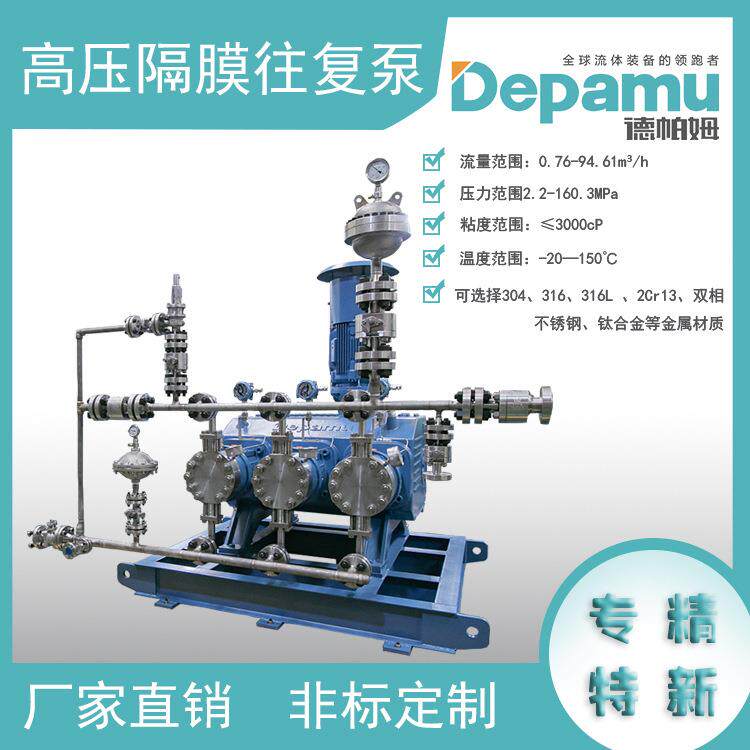 高压过程隔膜泵高压和超高压清洗泵化肥流程泵可定制