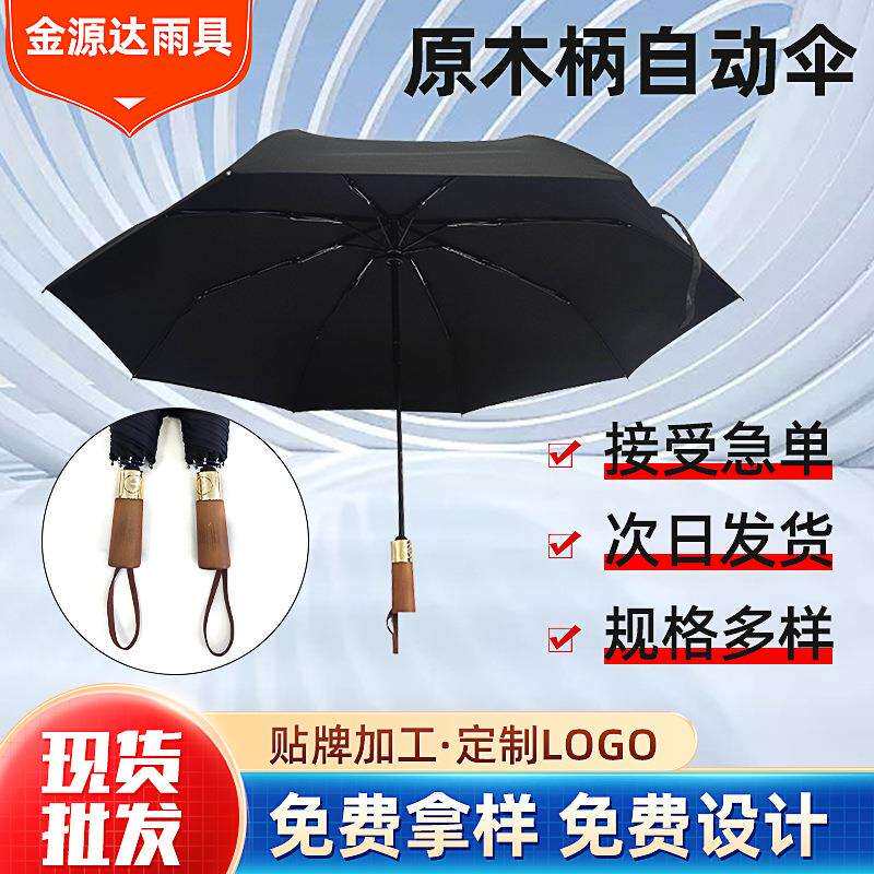 23寸大号三折全自动开收雨伞8骨晴雨两用商务伞折叠广告伞印文字