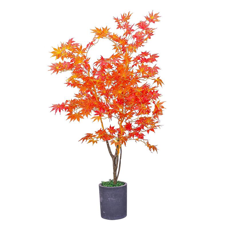 仿真植物树红枫大型北欧落地盆栽室内植物装饰品假盆景绿植摆件树