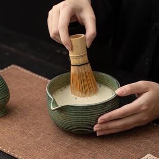 古拙窑变陶瓷抹茶碗茶筅立套装茶百戏宋代点茶做茶工具茶筅放置器