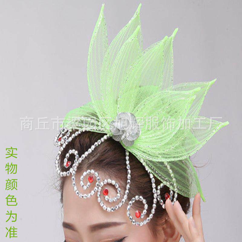 梅花开场舞蹈头饰舞台广场舞秧歌头花银色古典民族现代出服头饰