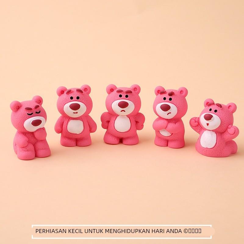 潮创礼品草莓熊可爱意萌树脂摆件404粒车载玩居家办公桌面饰品工