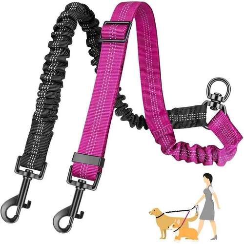 16ft Long Dual Dog Leash Attachment - Double Leashes for Tra