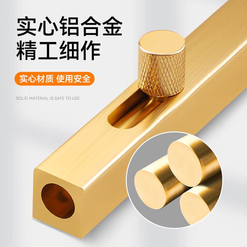 新款免打孔铝合金明插销门扣门栓防盗门锁扣门闩卫生间加厚木门销