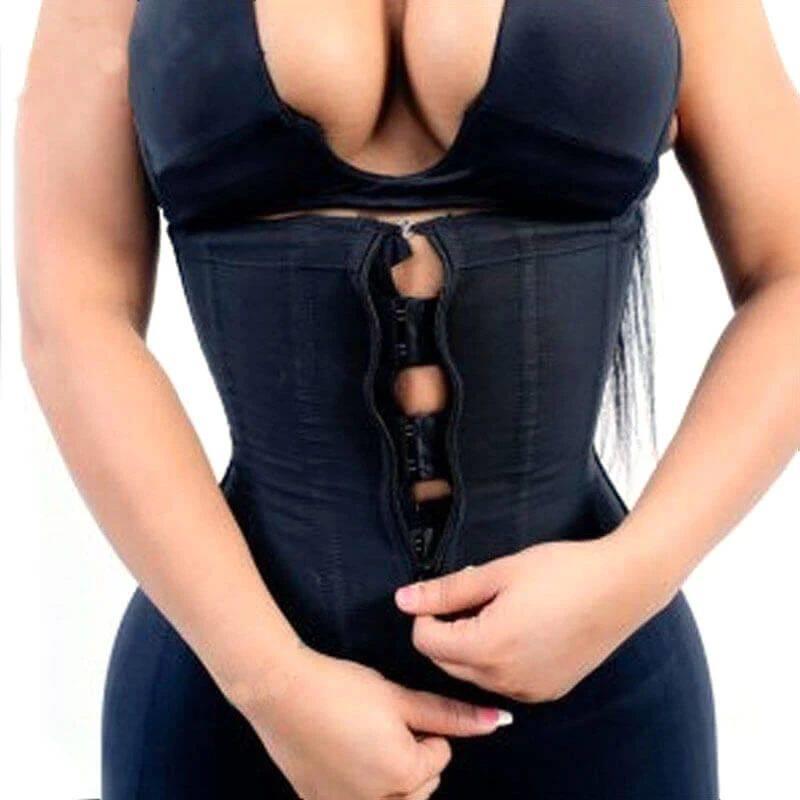 Women Latex Waist Trainer Body Shaper Corsets with Zipper Ci