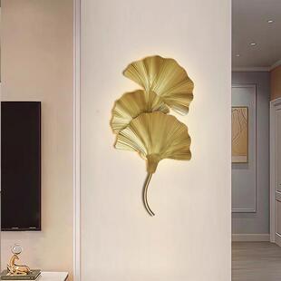 充电免布线 线 装饰品创意银杏叶挂饰件玄关立体壁饰卧室沙发壁灯