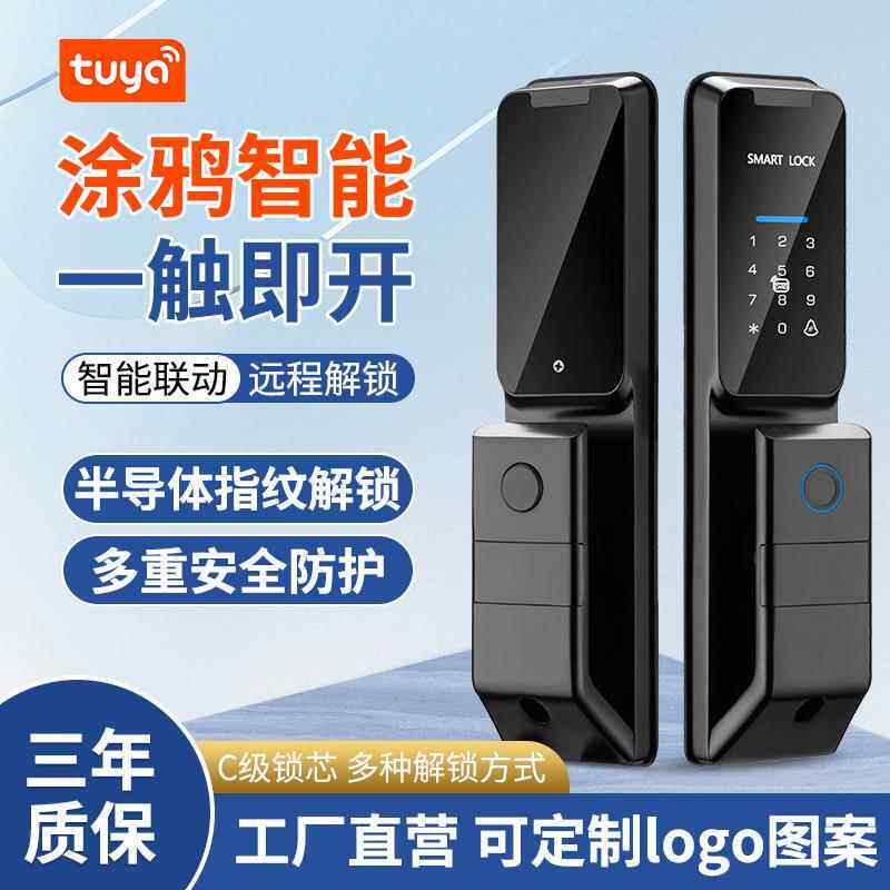 电子锁人脸识别智能锁涂鸦智能指纹锁人脸识别锁密码门锁5050锁体
