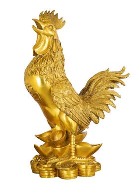 J0309黄铜福鸡金鸡铜公厅摆件居客办公室摆设装家饰鸡品厂家