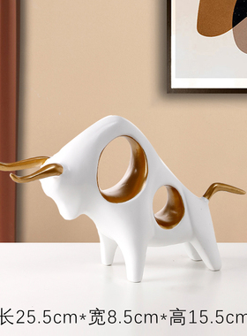 轻奢高档牛摆件玄关客厅电视柜装饰办公室桌面摆设乔迁开业礼物