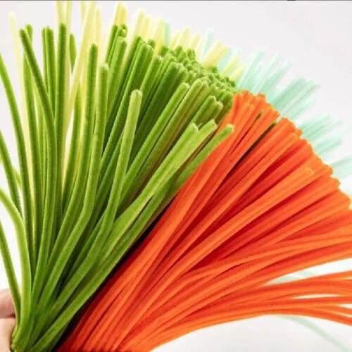 Tulip Rose Macaron Color Fuzzy Wire Material Package Root
