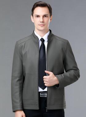 秋冬宁新款男士9201-C皮皮衣加绒高级感海机车休闲羊皮皮夹克外真