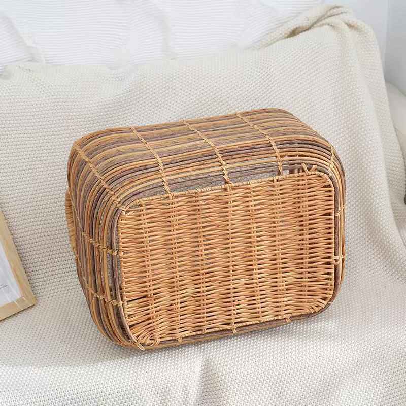 手工编织收纳筐藤编整理家用日常收纳带手提杂物储物收纳脏衣篮子,收纳整理,其他收纳篮,淘宝优惠券,粉丝福利购,淘宝优惠卷