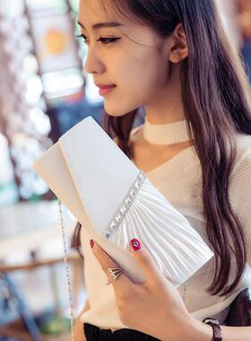 潮牌韩版晚宴包宴会包链条水钻镶钻新娘包晚礼包手拿包单肩包女包