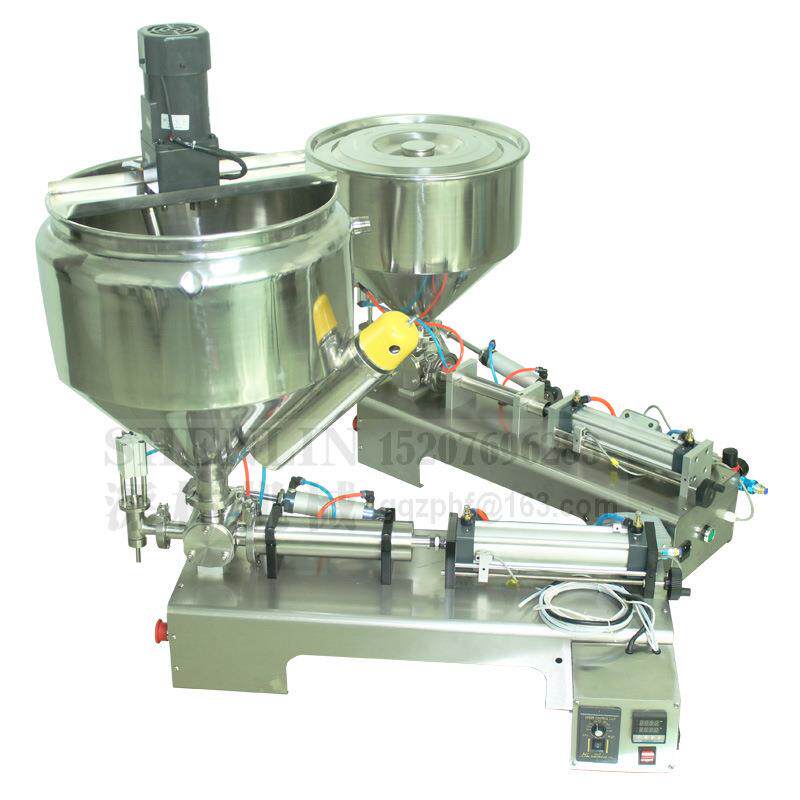 单头膏体灌装加热搅拌功能食品级别气动半自动灌装机10-500ml剂量