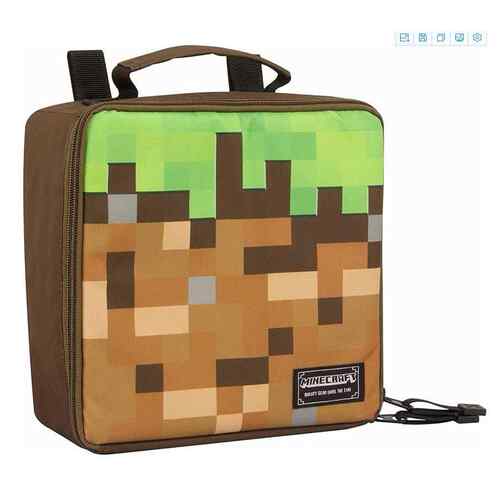 Minecraft 我的世界镭射保温袋手提便当包午餐包饭盒收纳包