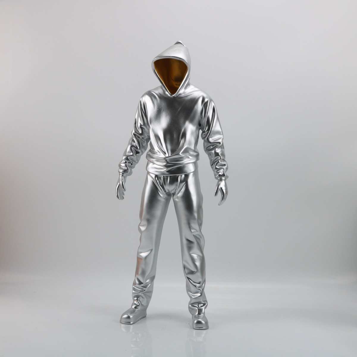 隐身玄关现代男孩神秘抽象摆件摆件站立样板间售楼部人物客厅雕塑