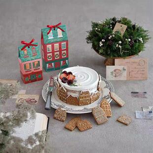 House Gingerbread Pattern Cookie Biscu 4Pcs Cutter Christmas