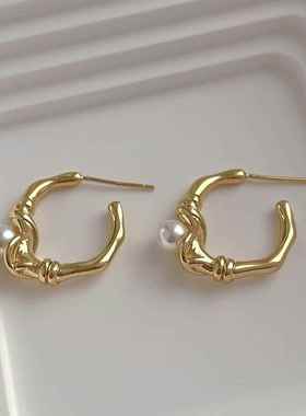 Advanced Elegant Simple imitatoon Pearl Earrings Women