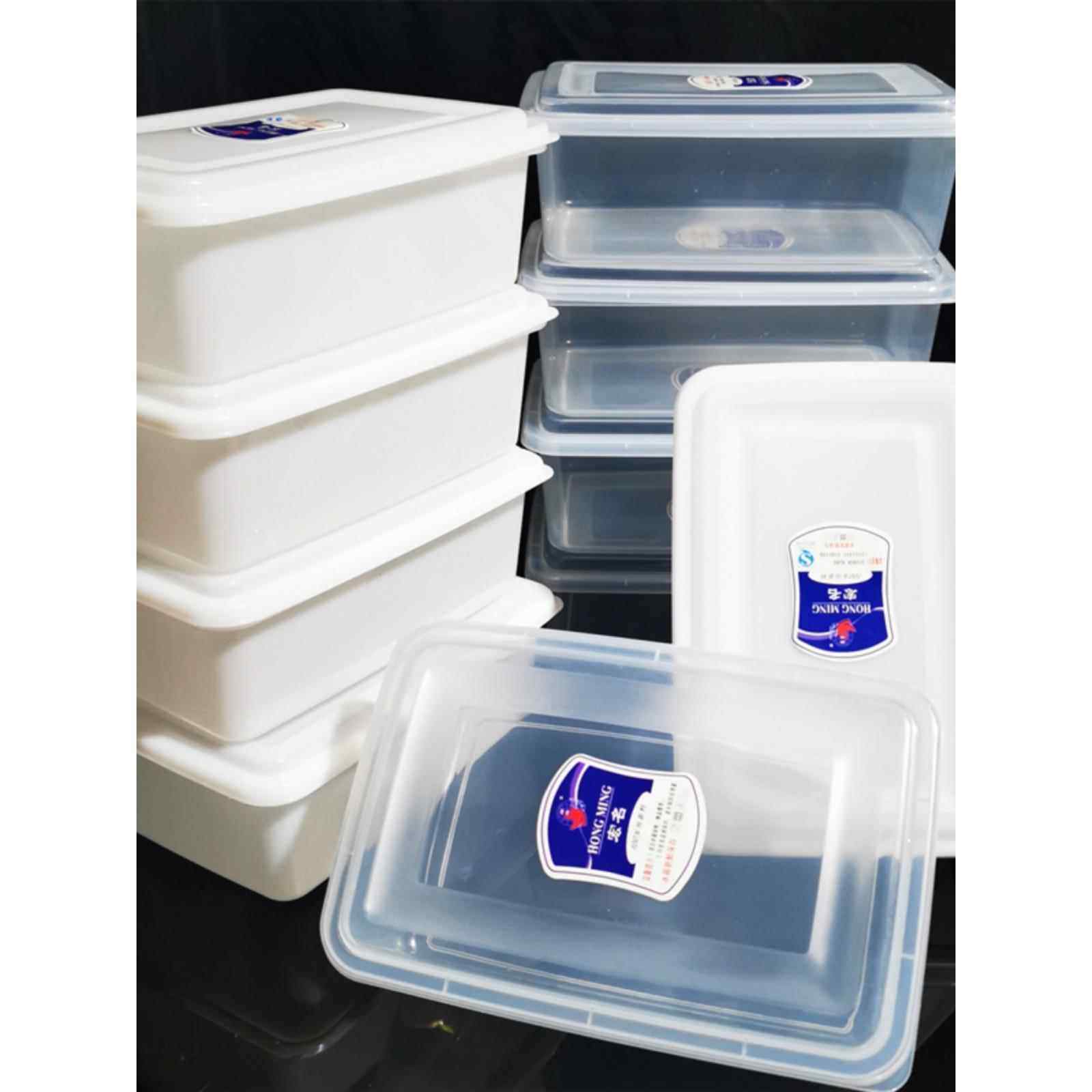 餐饮食品保鲜盒塑料收纳盒冰箱专用商用长方形加厚透明白色带盖大,收纳整理,食物收纳盒,淘宝优惠券,粉丝福利购,淘宝优惠卷