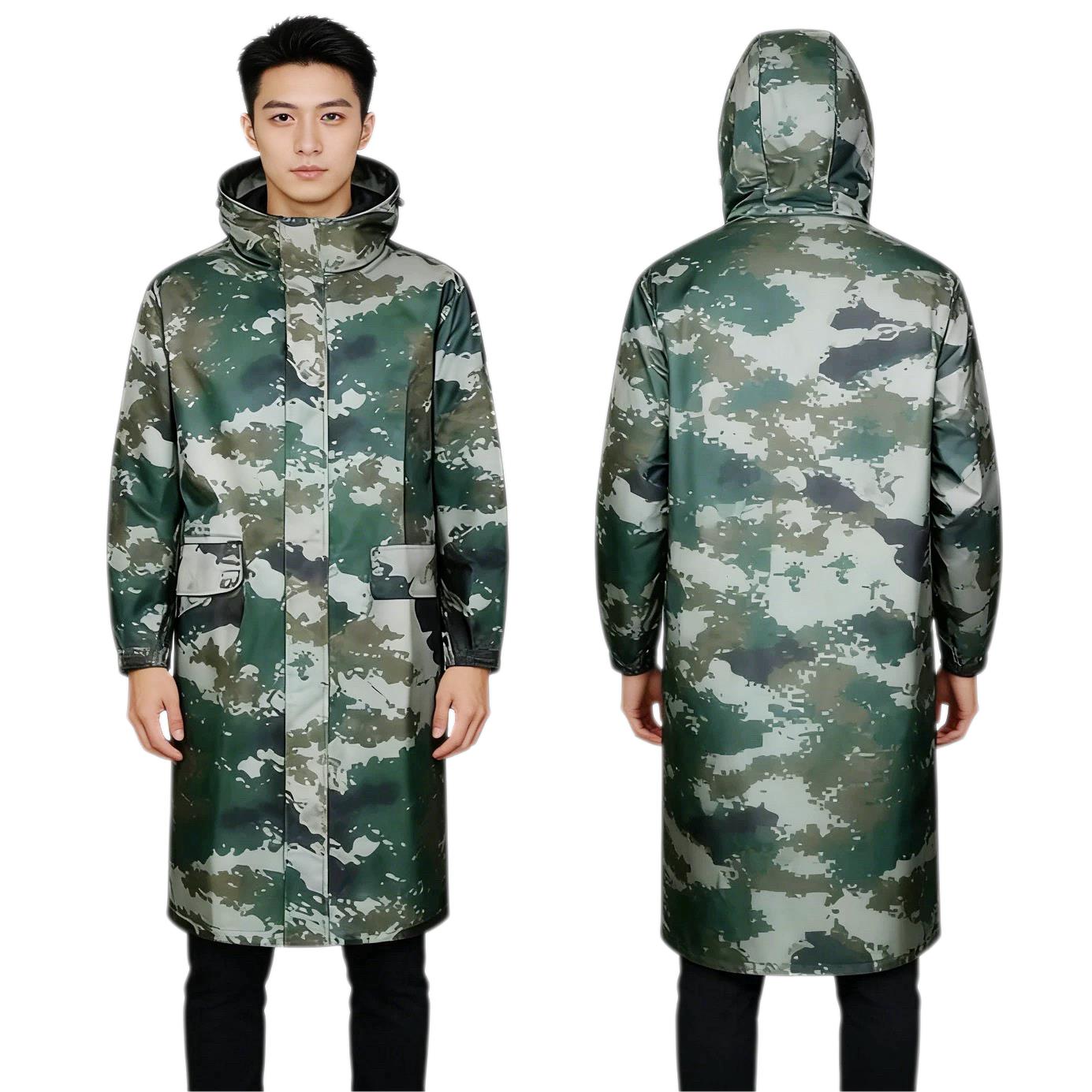 迷彩雨衣 EX07 连身长版登山钓鱼长版连身雨披抗洪防暴雨e