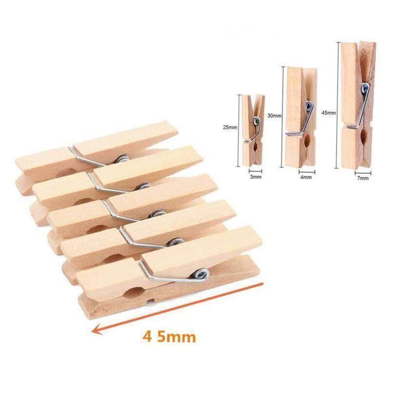 50Pcs 25Mm,30Mm,45Mm 72Mm Clothes Pegs Mini Wooden Paper Ph - 实物图
