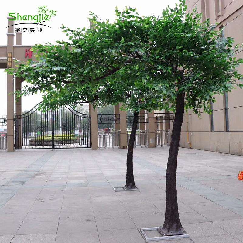仿真榕树半边造型假树售楼部造景装饰过胶榕树叶仿真树直销