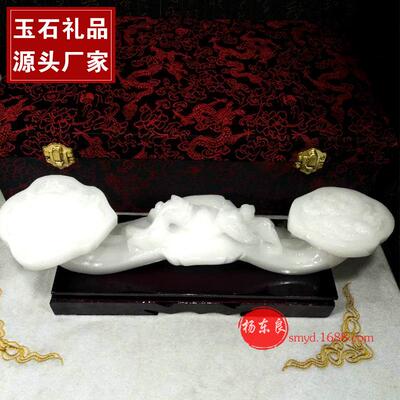 石佛寺厂家直销展会货源天然汉白玉摆件精致家庭汉白玉如意摆
