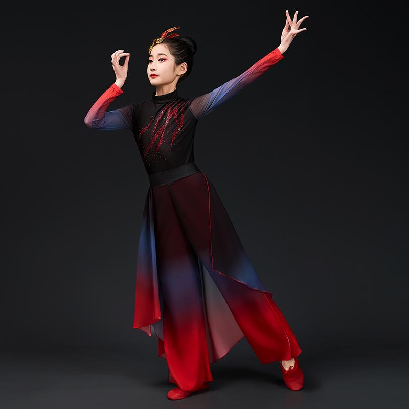 高档儿象王行舞蹈服装九州同国剑风扇子舞女童童汉服中古典舞演出