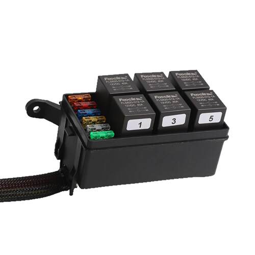 6路车用继电器控制保险丝盒12V24V带线改装用汽车保险盒继电器盒