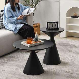 现代床简约阳茶几组合轻奢客厅圆台小户672型铁艺小桌子形边几头