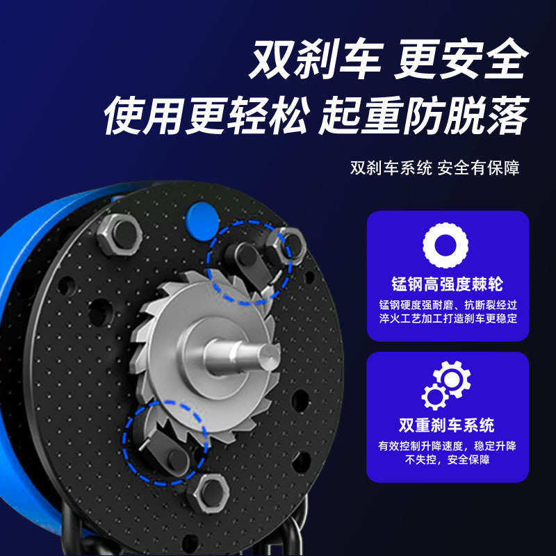 手拉葫芦hsz型倒链1t2t3t5t100吨3米6m9米圆形起重链条手拉葫芦