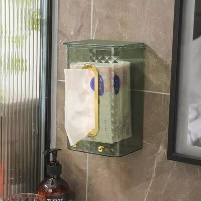 Wall-mounted tissue box, face towel storage box for bathroom